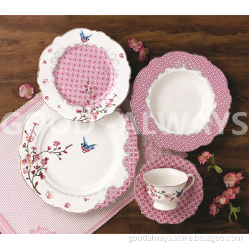 New bone china  Place Setting Set garden bird